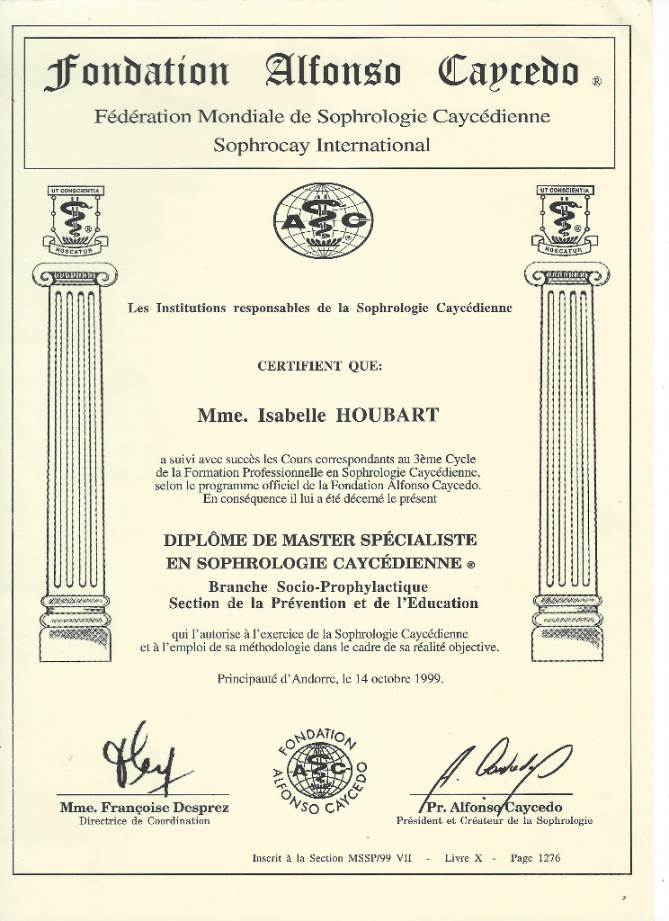 photo diplome Isabelle HOUBART