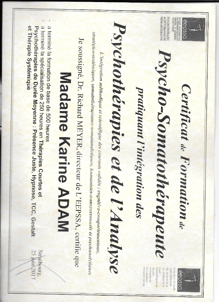 photo diplome Karine ADAM