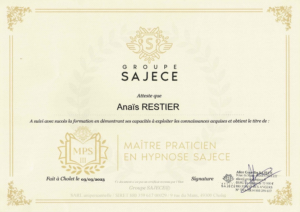 photo diplome Anaïs Restier