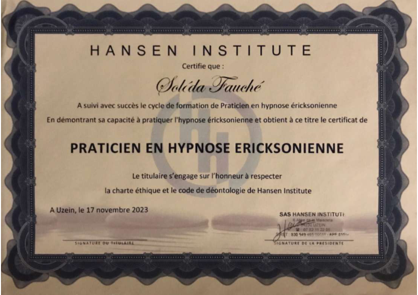 photo diplome Solida Fauché