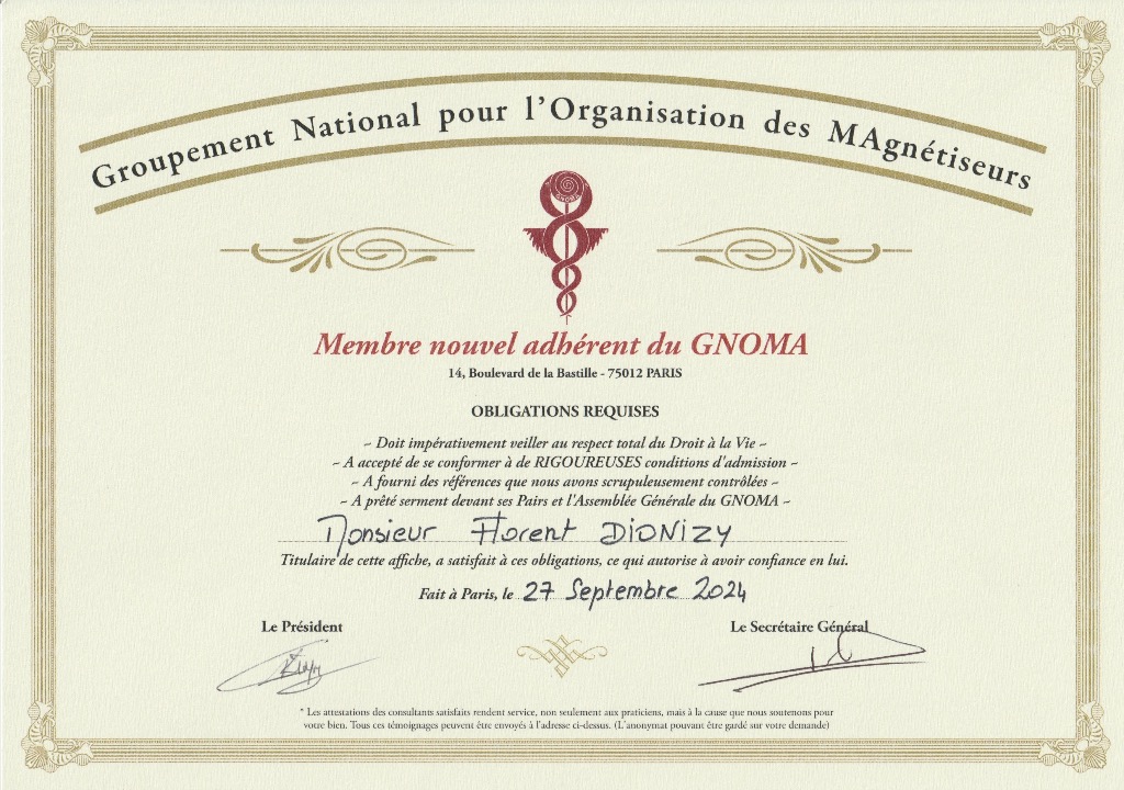 photo diplome Florent DIONIZY