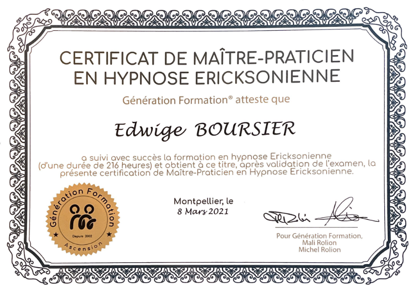 photo diplome Edwige BOURSIER
