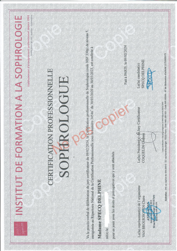 photo diplome Delphine specq