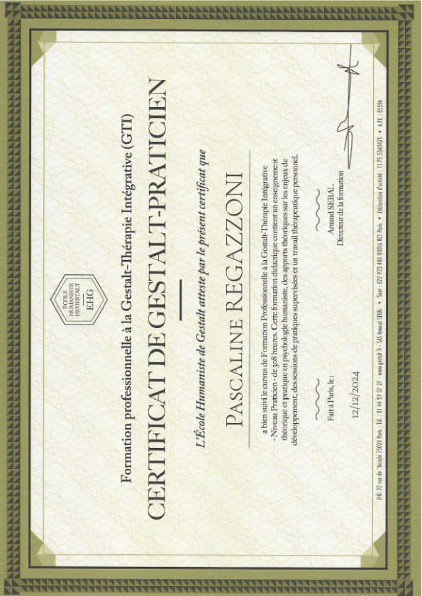 photo diplome Pascaline REGAZZONI