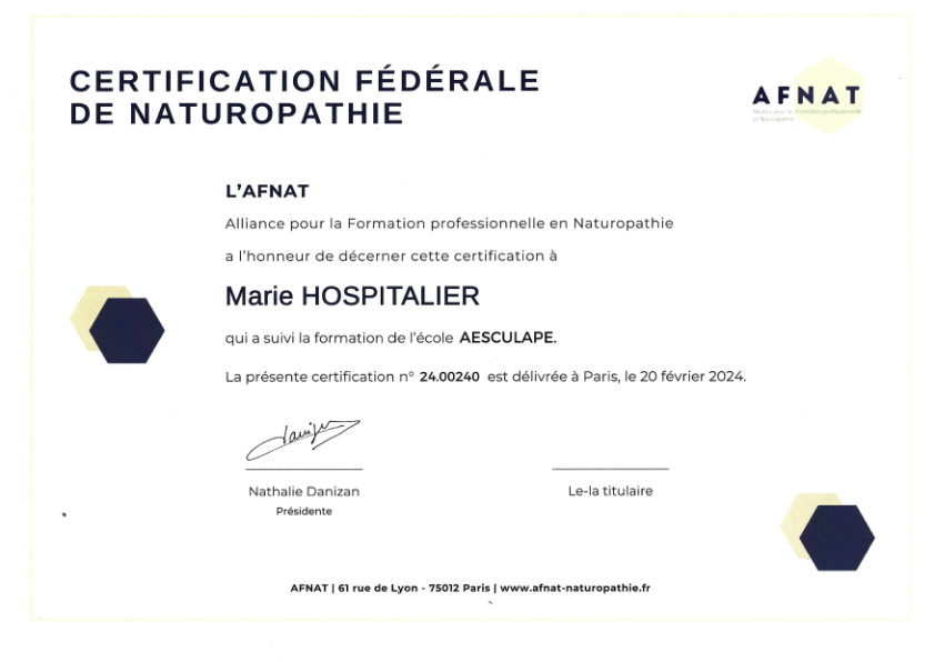 photo diplome Hospitalier Marie