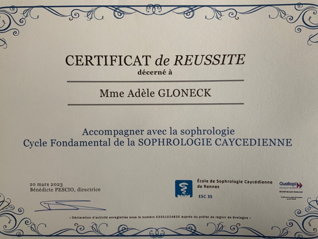 photo diplome Adèle Gloneck 