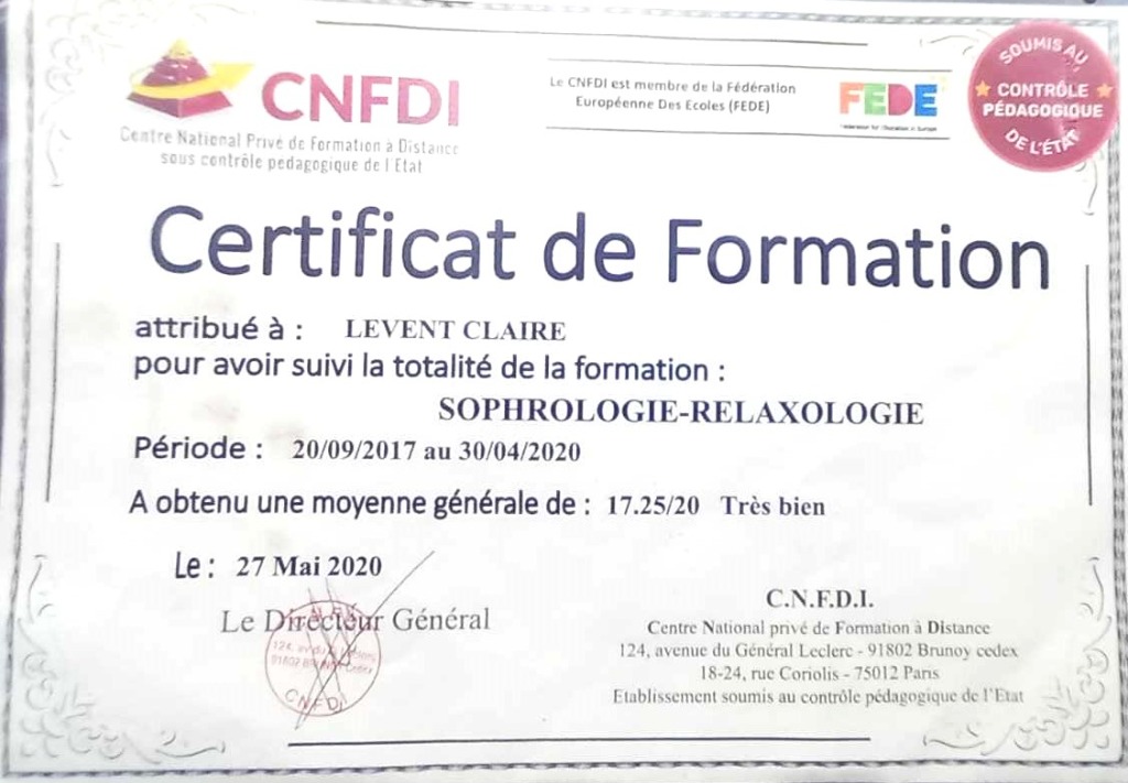 photo diplome Claire Levent
