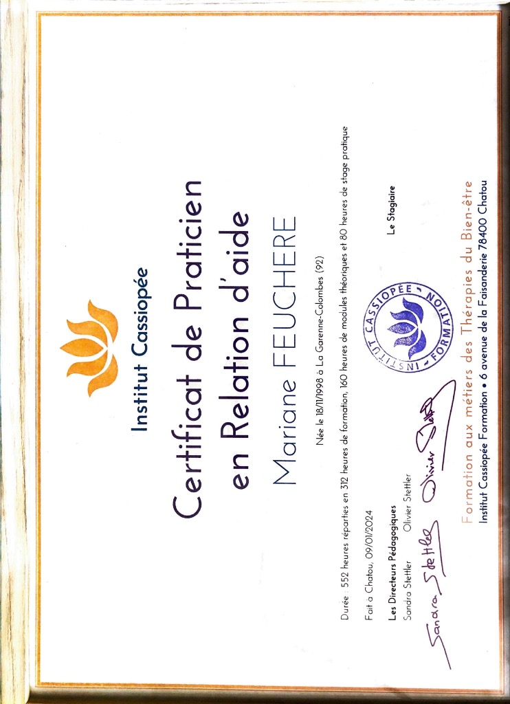 photo diplome Mariane Feuchère