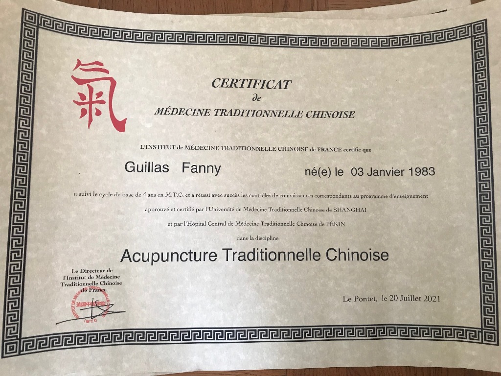 photo diplome Fanny Guillas