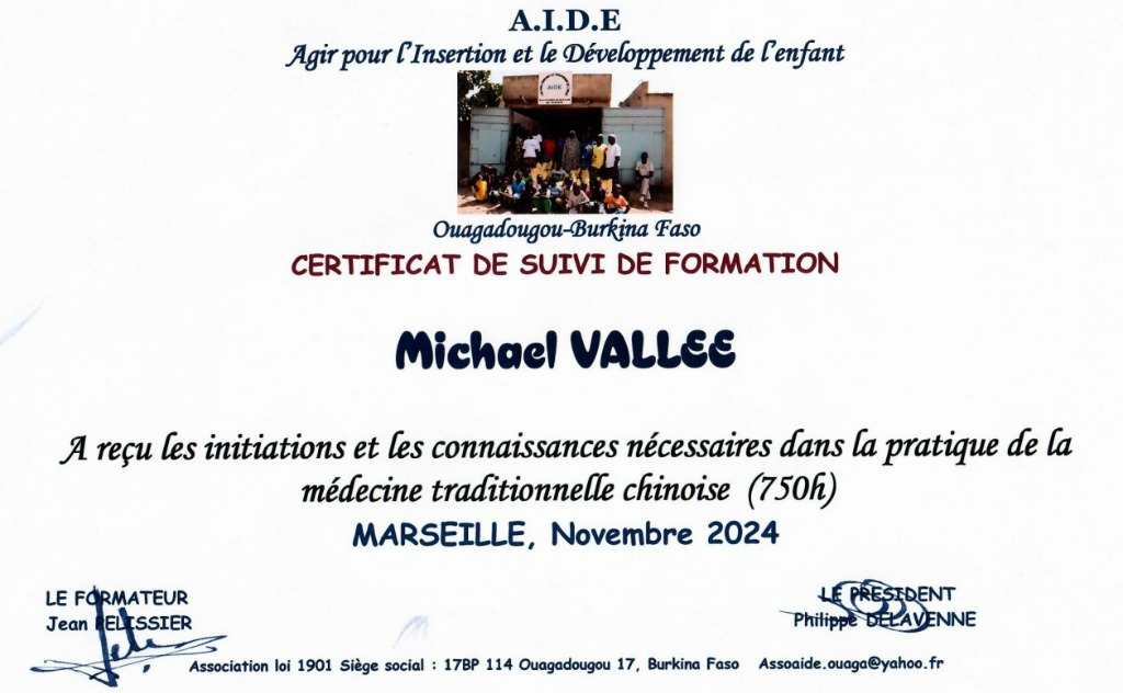 photo diplome Michael VALLEE