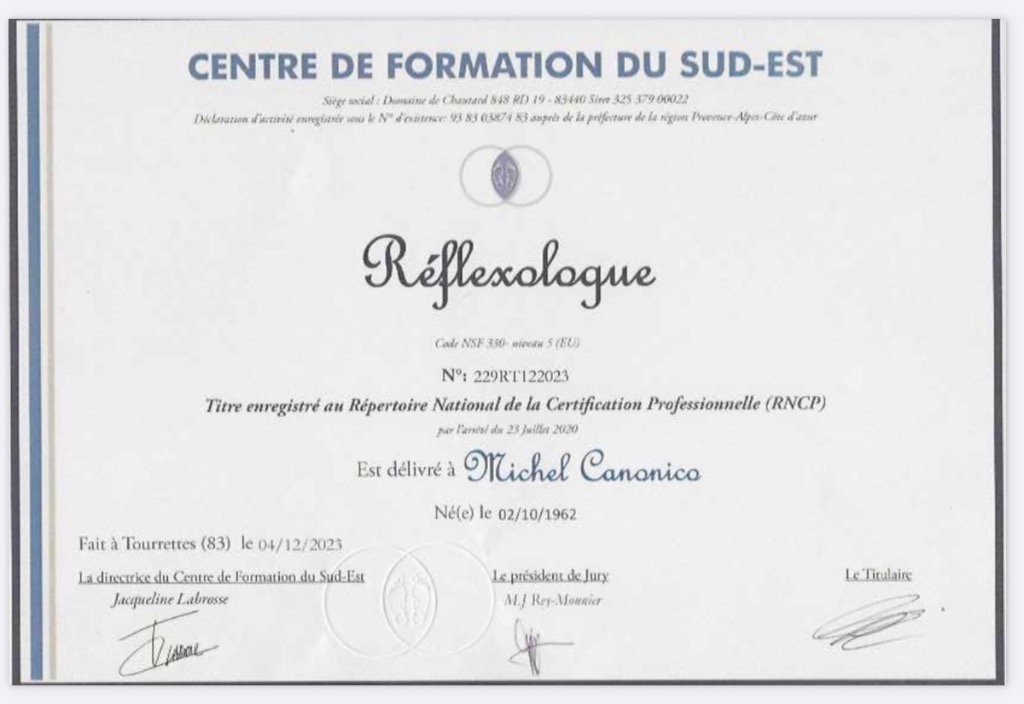 photo diplome Michel Canonico 