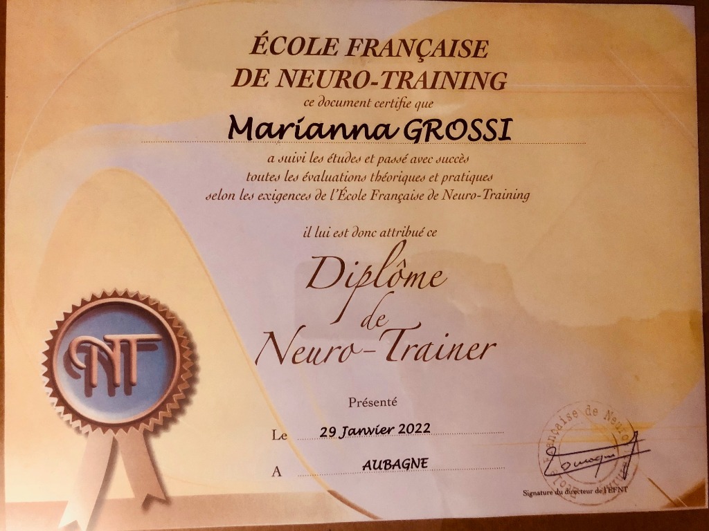 photo diplome Marianna Grossi - Neuro-Training