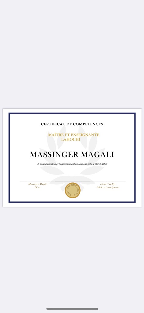 photo diplome Les thérapies de Mag