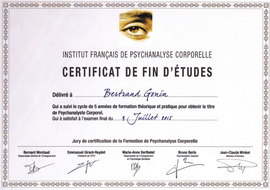 photo diplome Bertrand Gonin