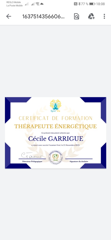 photo diplome Cécile Garrigue 