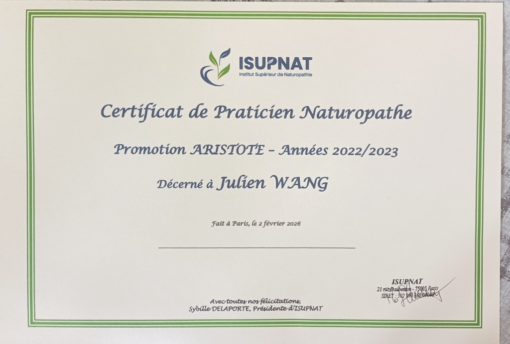 photo diplome Julien Lei WANG