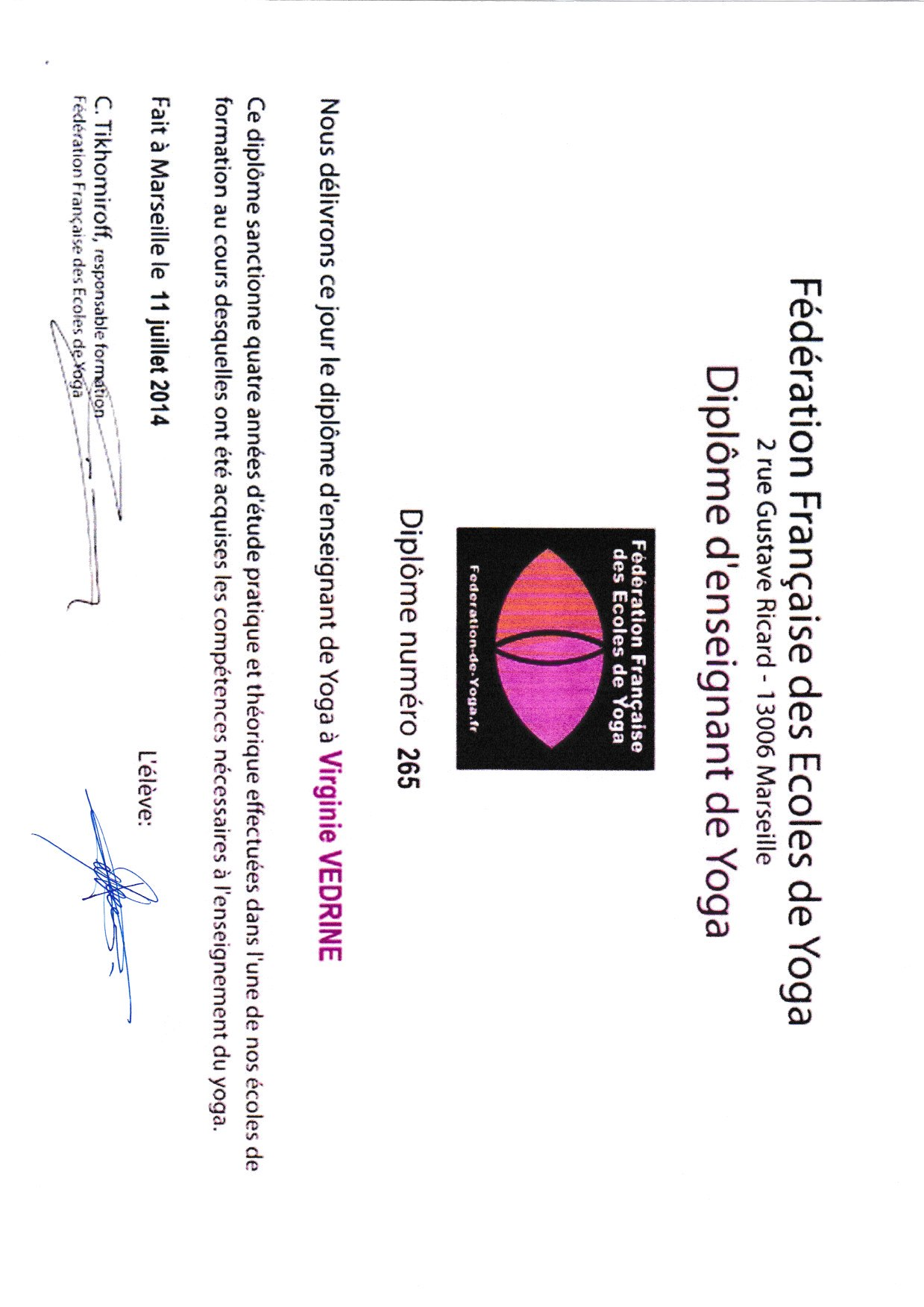 photo diplome Virginie Vedrine