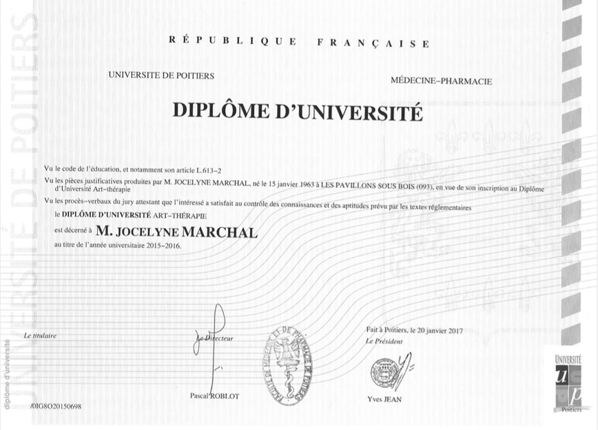 photo diplome Jocelyne Marchal