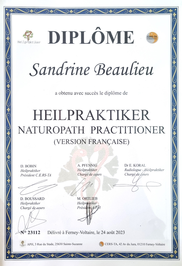 photo diplome Sandrine BEAULIEU