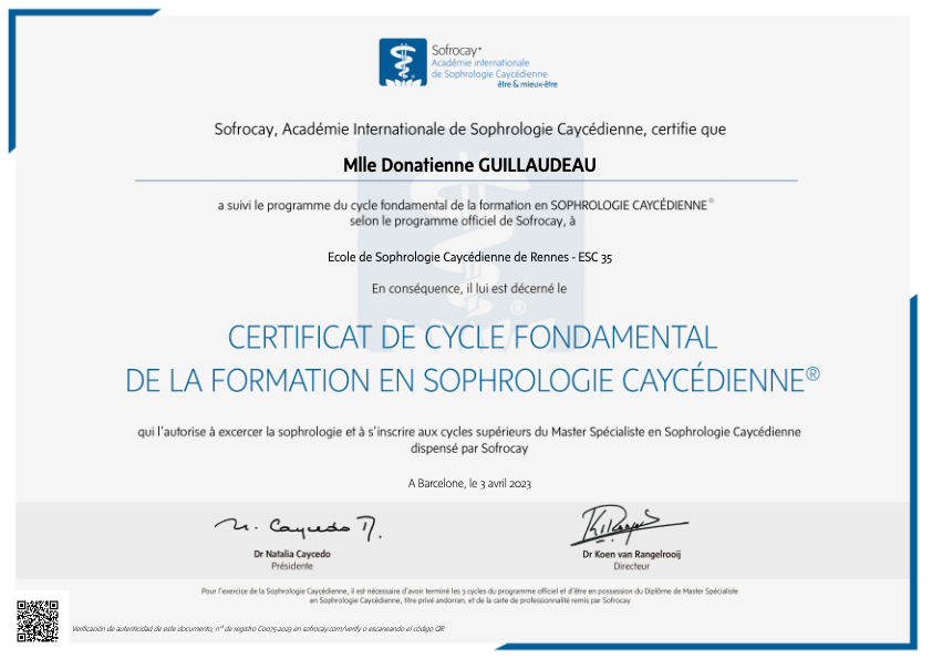 photo diplome Donatienne Guillaudeau