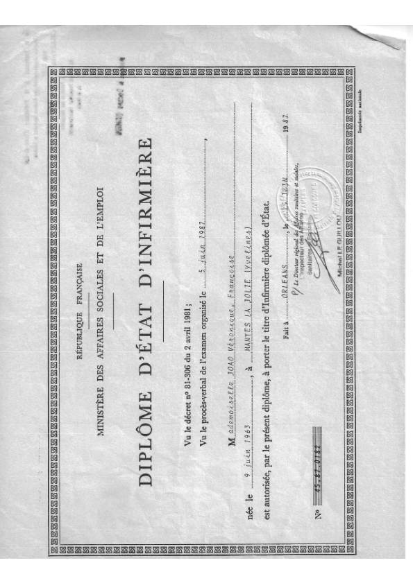 photo diplome JOAO Véronique