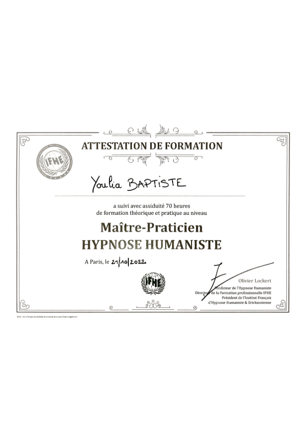 photo diplome Youlia Baptiste