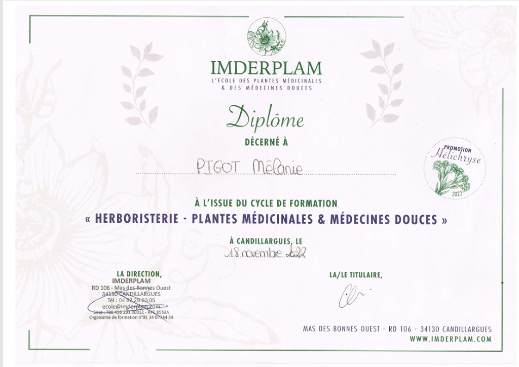 photo diplome Mélanie Pigot