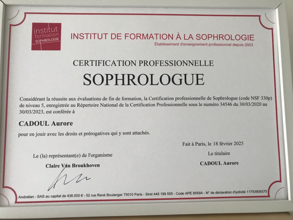 photo diplome Aurore Cadoul