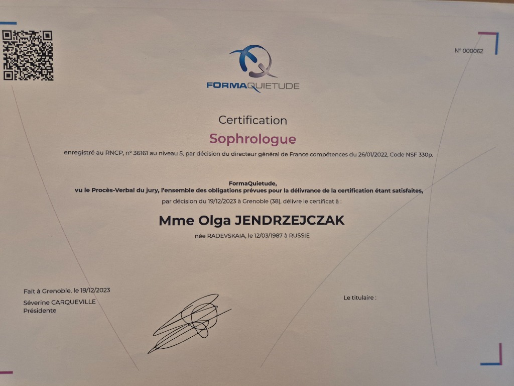 photo diplome Olga JENDRZEJCZAK