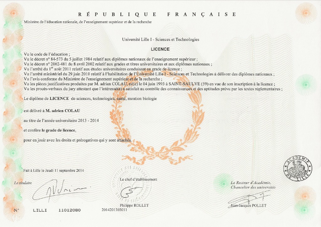 photo diplome Adrien Henri