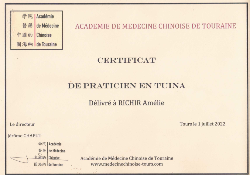 photo diplome Amélie Richir