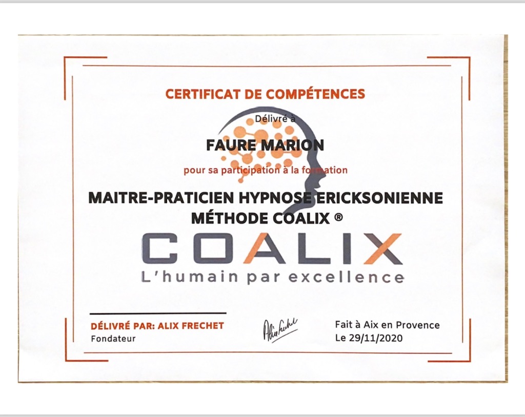 photo diplome Marion Faure