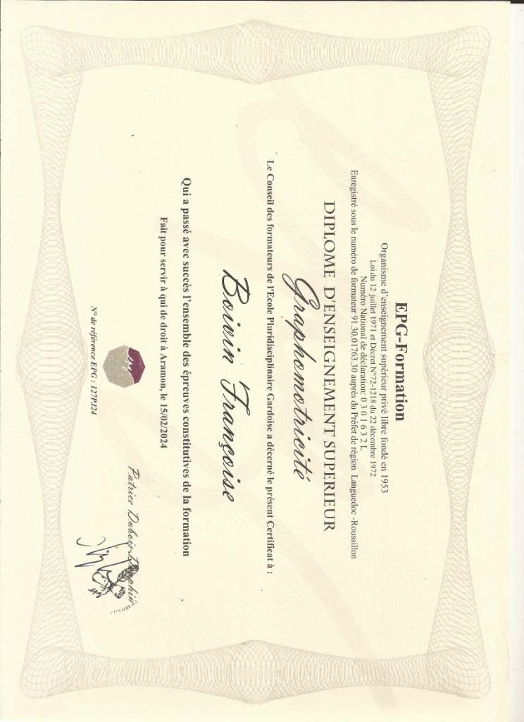 photo diplome Francoise Boivin
