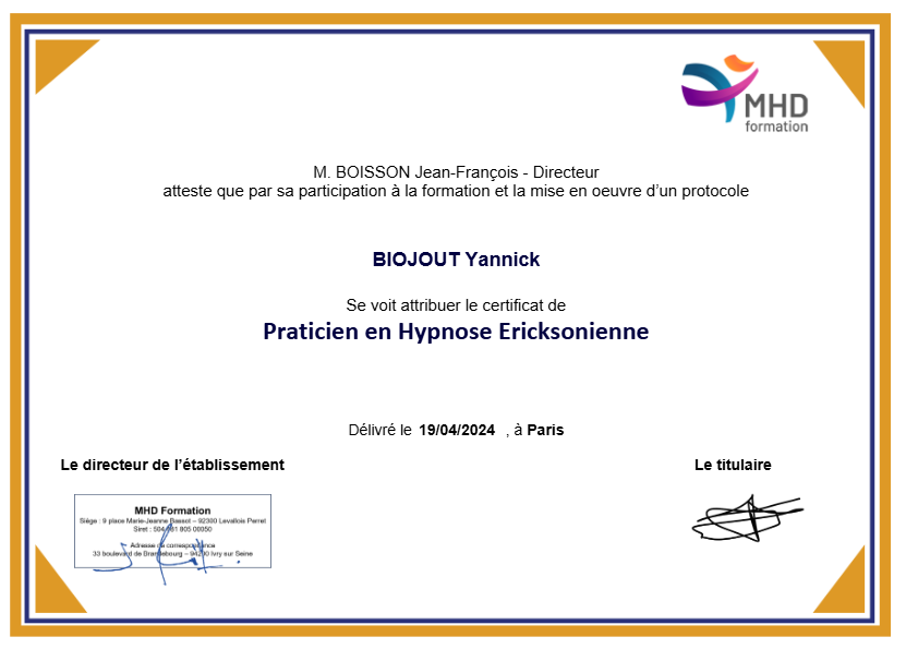 photo diplome Yannick BIOJOUT