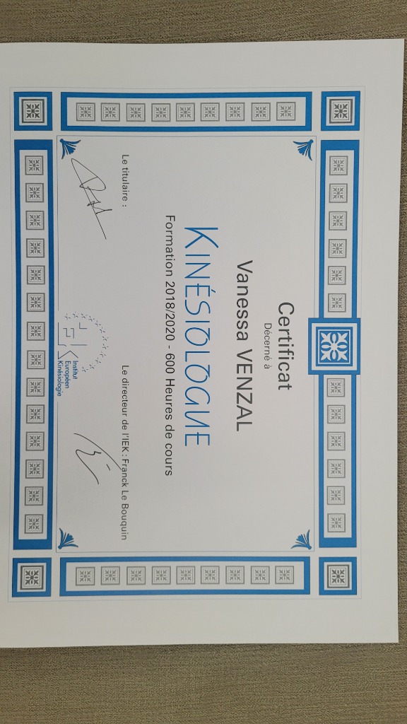 photo diplome Vanessa Venzal