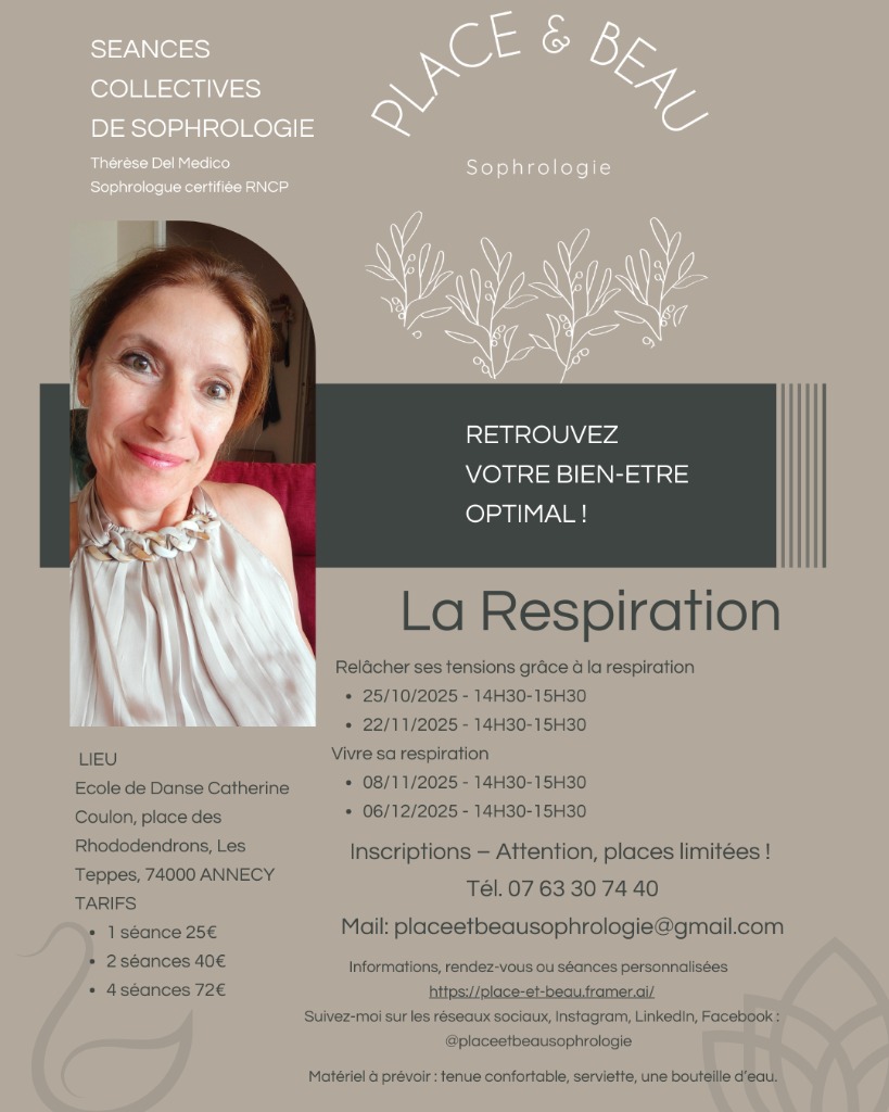 photo cabinet PLACE & BEAU Sophrologie Thérèse DEL MEDICO
