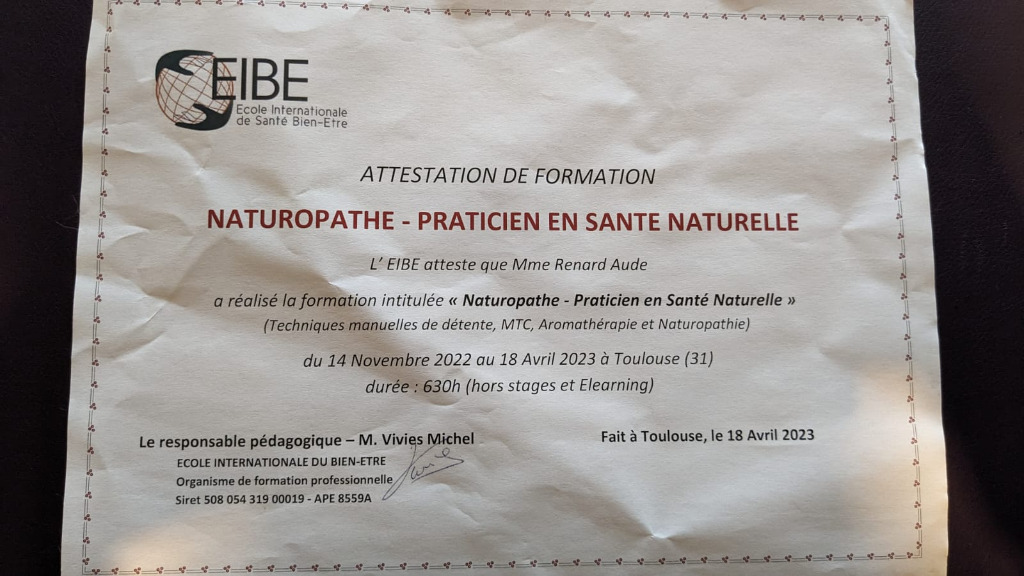 photo diplome Libellule Bleue - Renard Aude