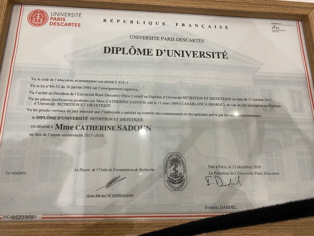 photo diplome Catherine benmoha