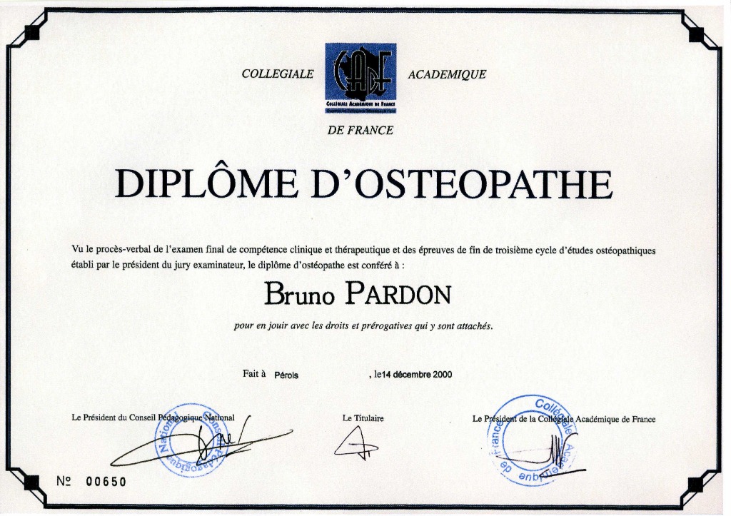 photo diplome Bruno Pardon