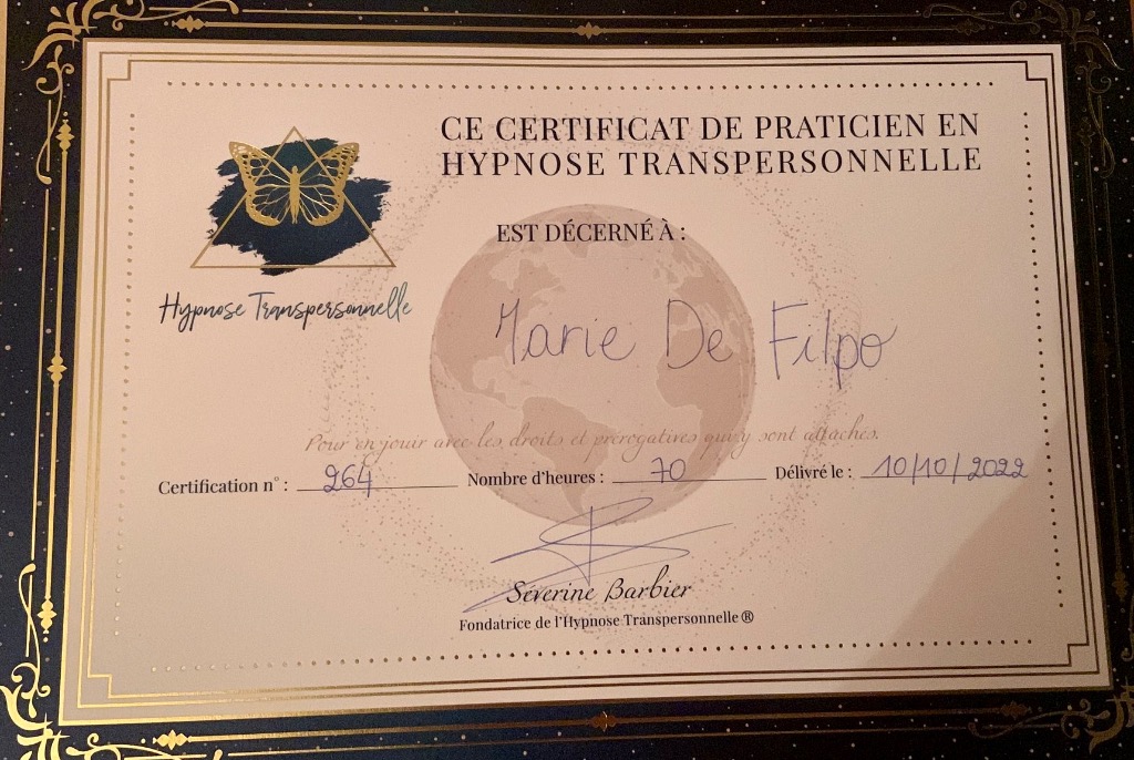 photo diplome De Filpo Marie La source de l’âme