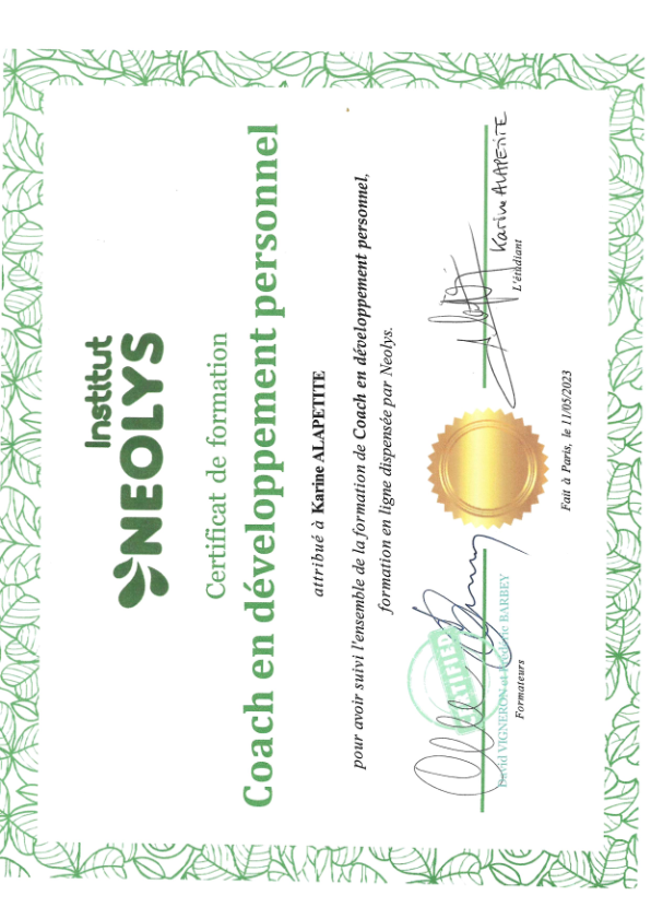 photo diplome Karine ALAPETITE 