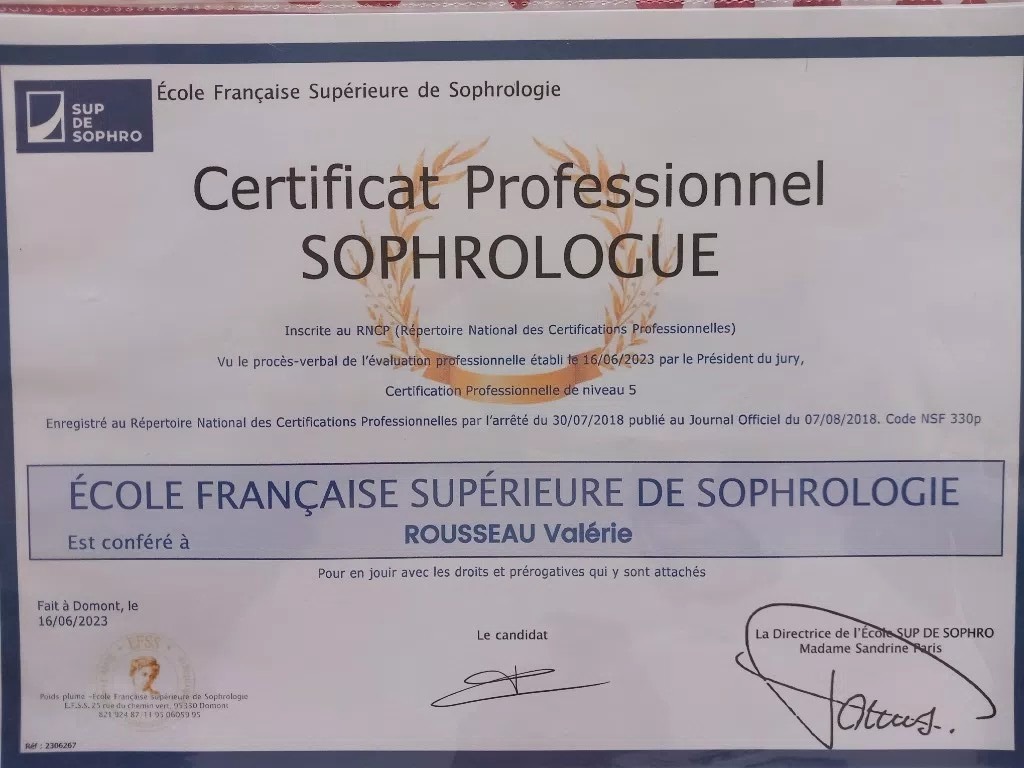 photo diplome Valérie Rousseau