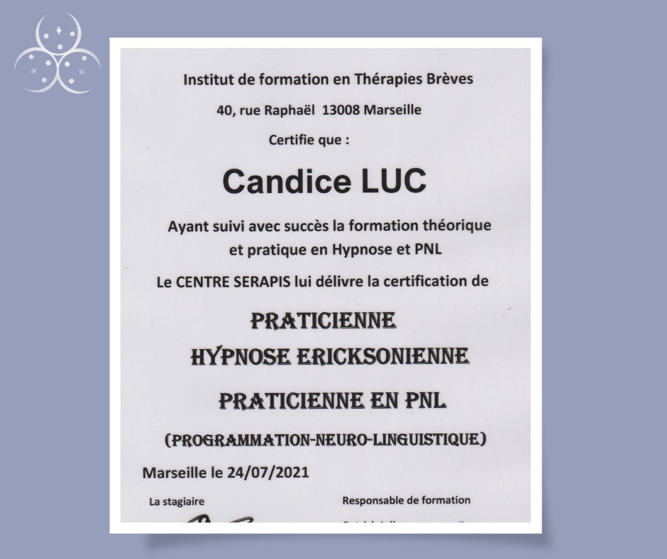 photo diplome Candice Luc Chemin vers soi m’aime 