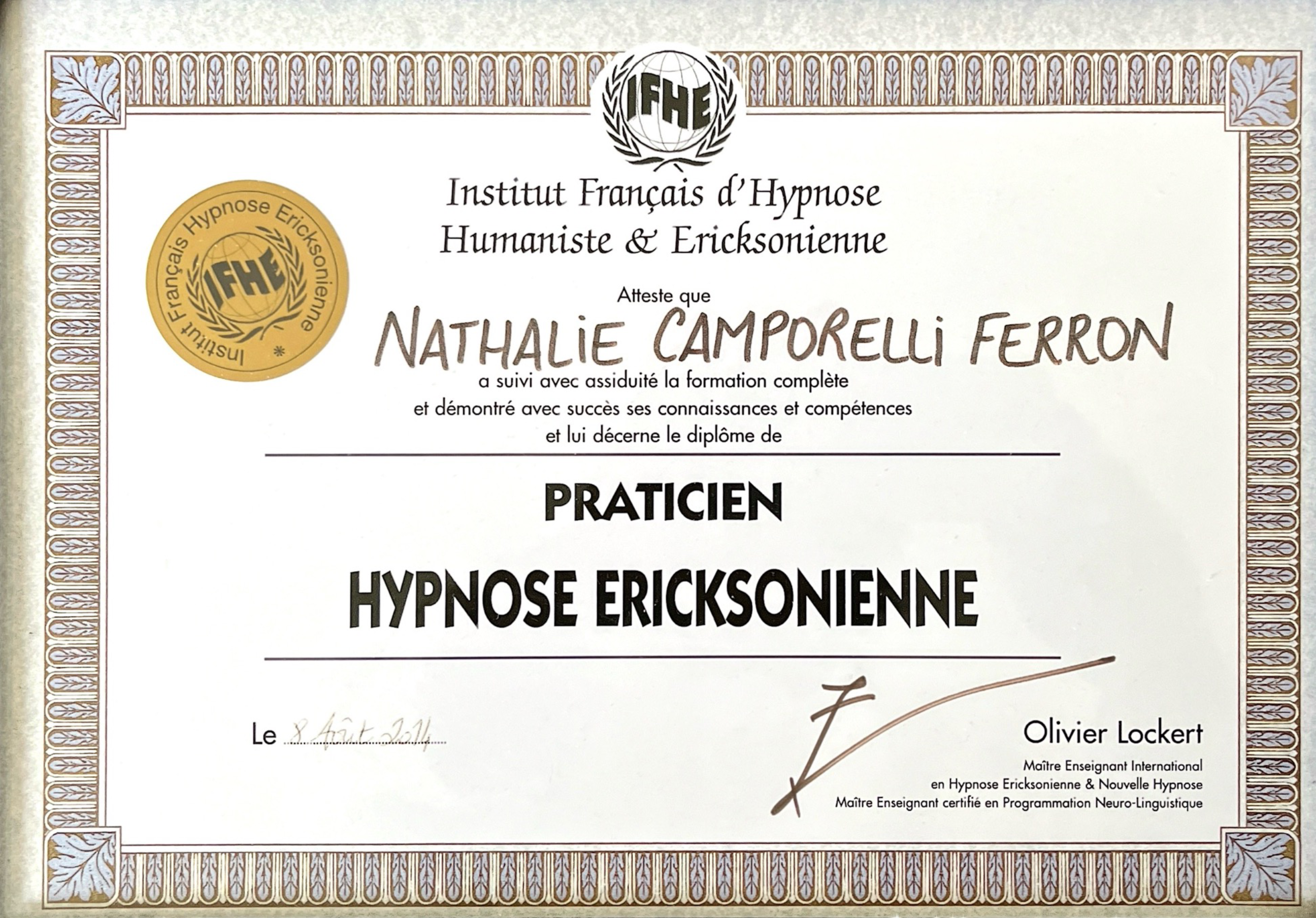 photo diplome Nathalie Ferron