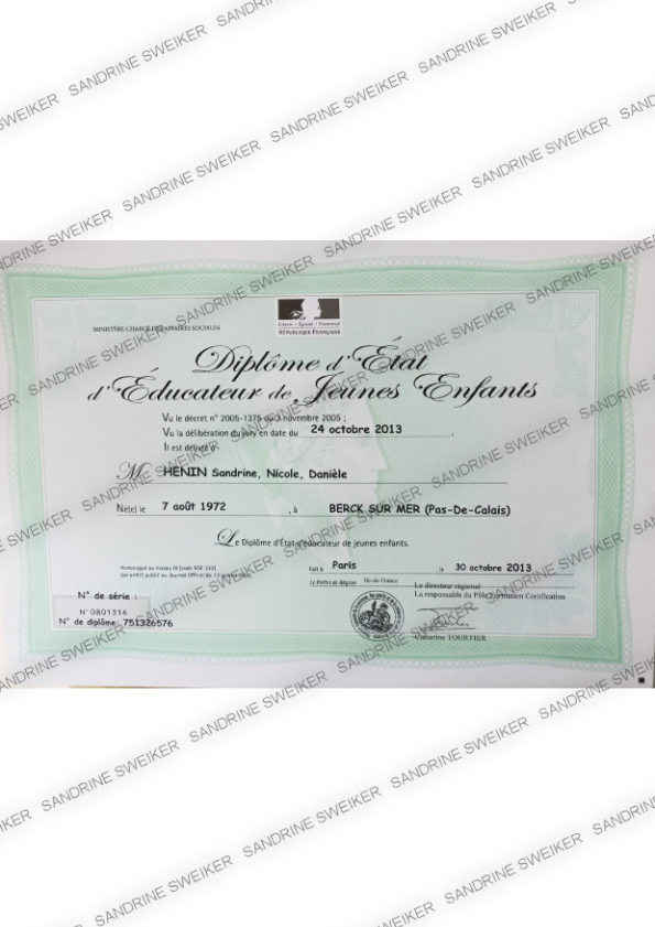 photo diplome SANDRINE SWEIKER