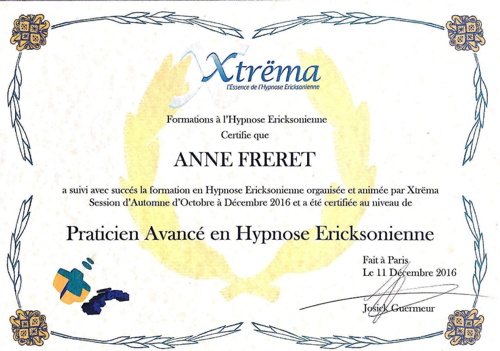 photo diplome Anne FRÉRET