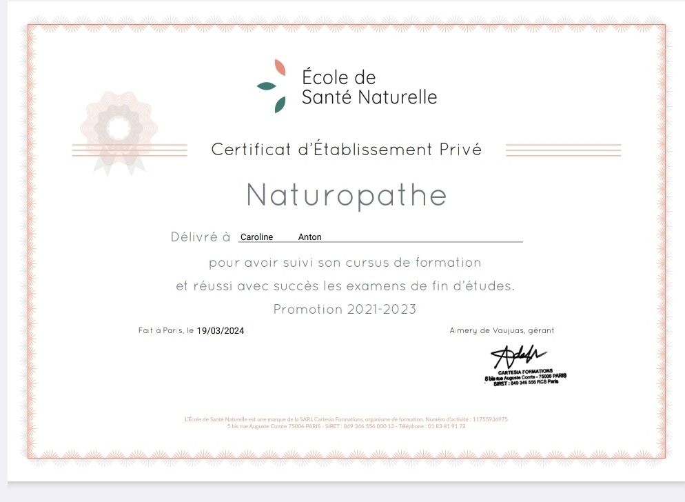 photo diplome Caroline Anton