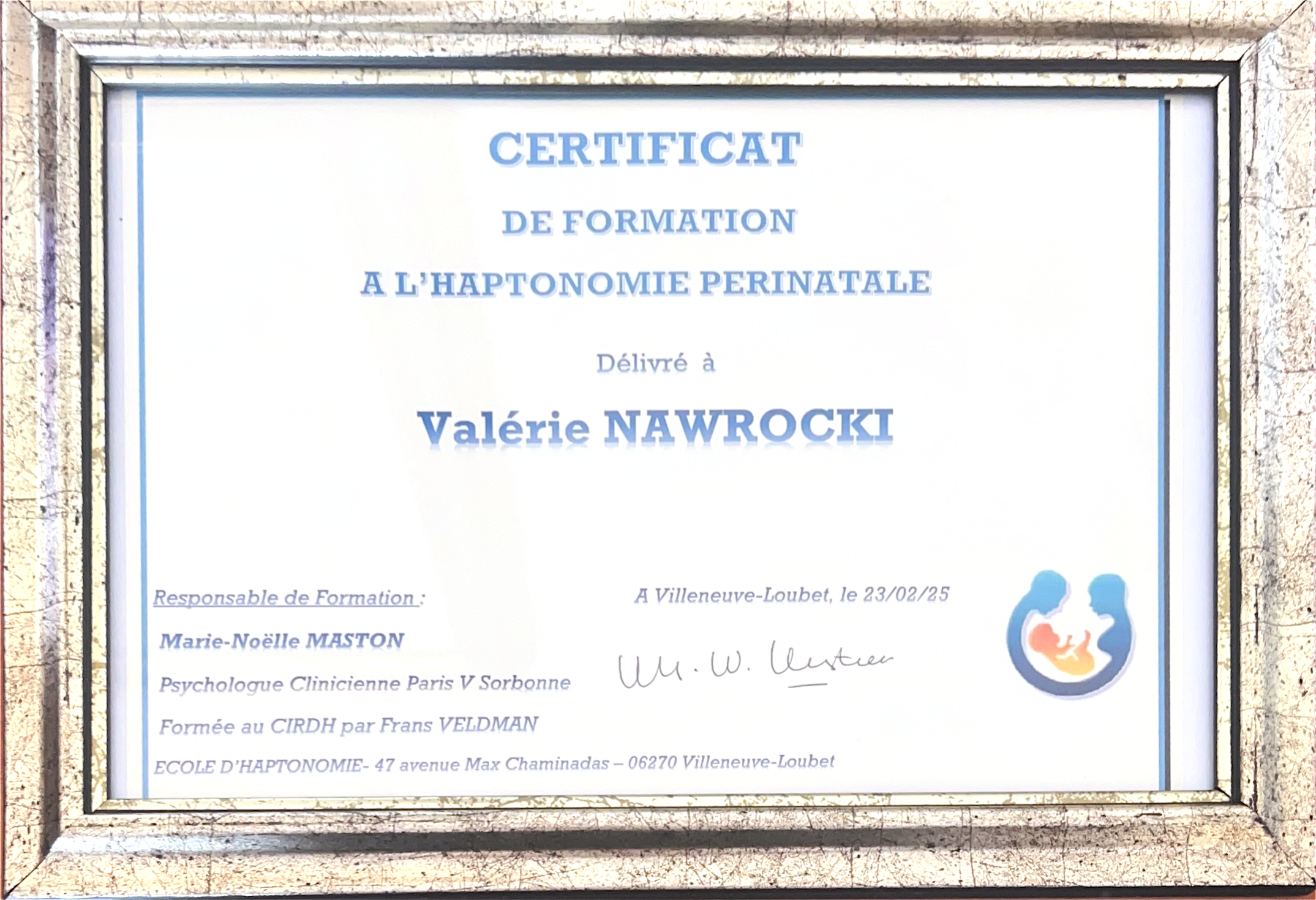 photo diplome Valérie Nawrocki 
