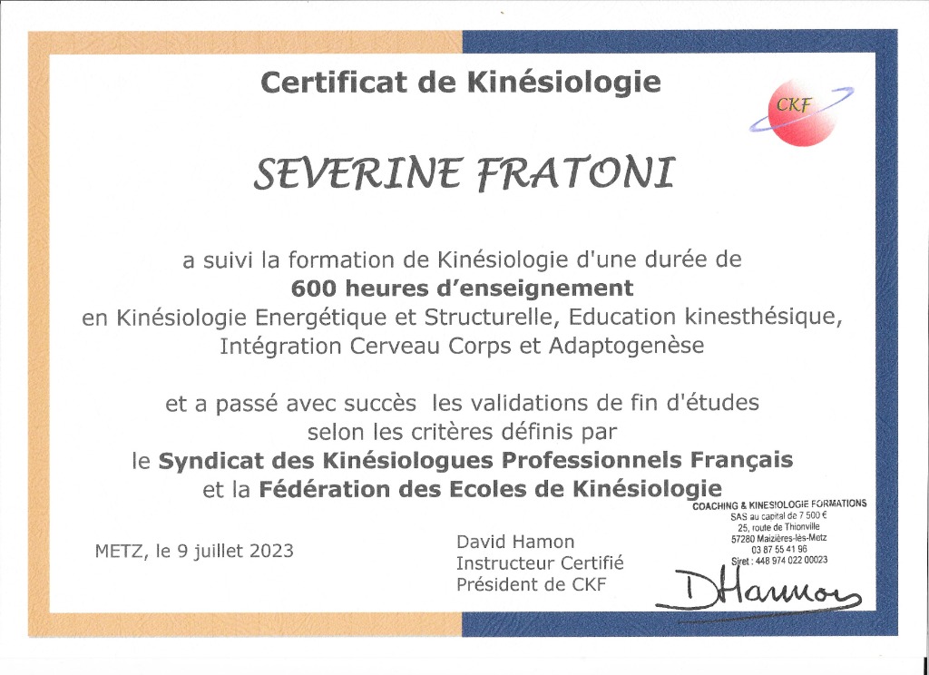 photo diplome Séverine FRATONI