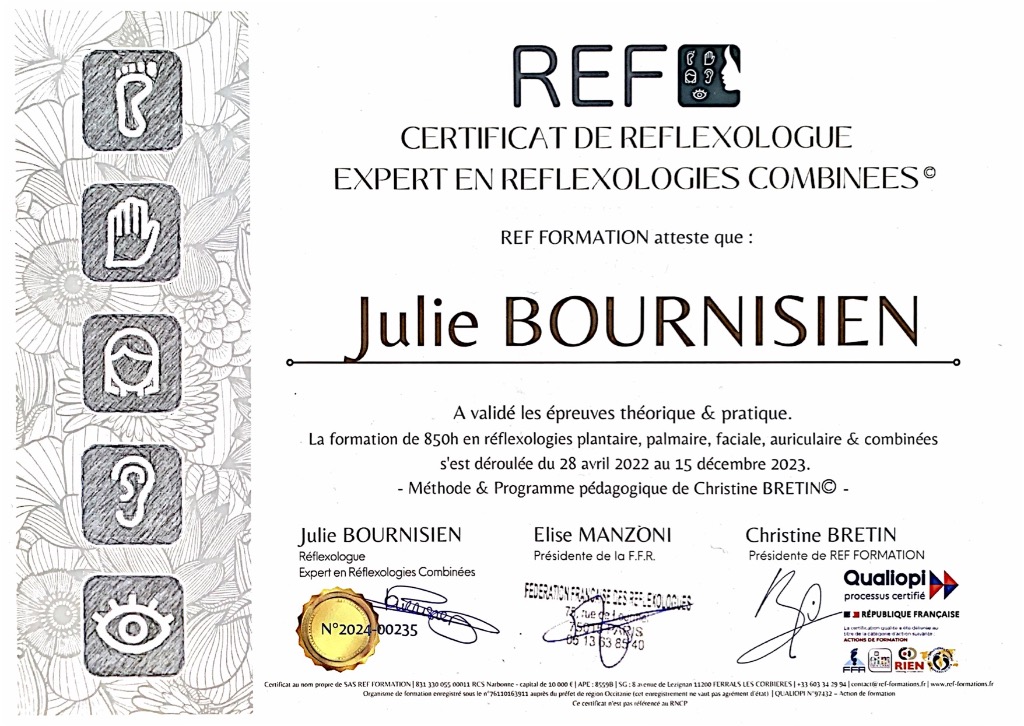 photo diplome Echos des Sens - Julie Bournisien